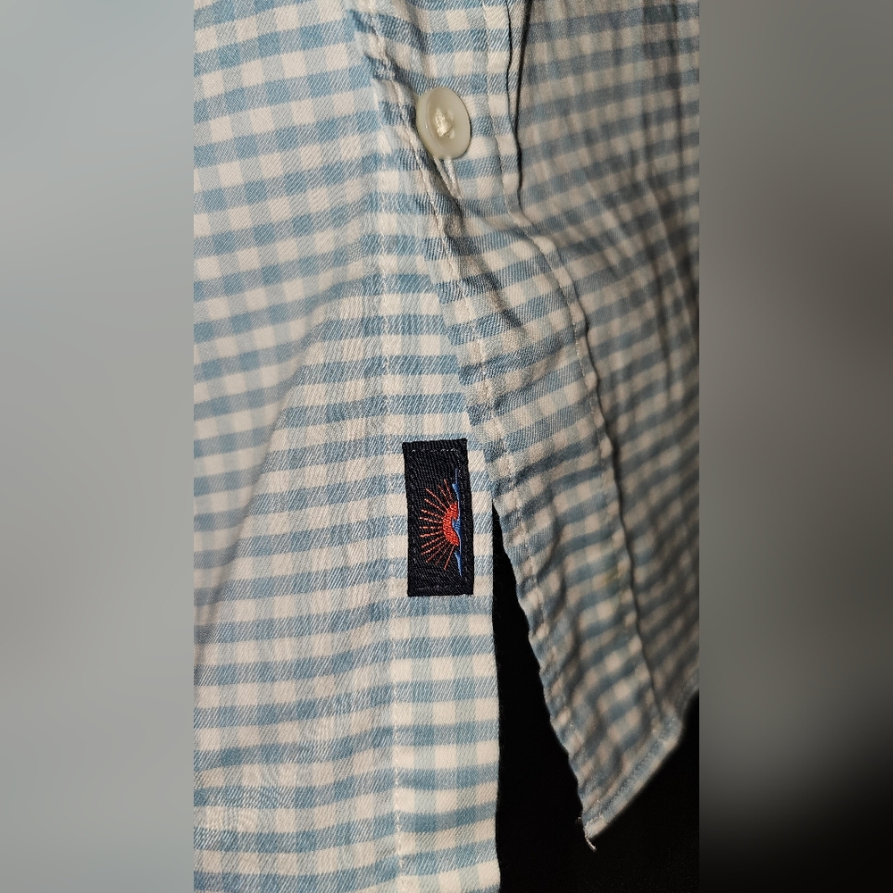 Faherty Light Blue Gingham Button Down Shirt - image 4